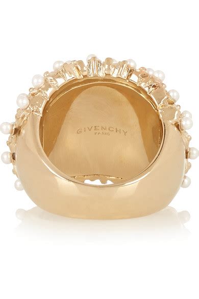 givenchy perfect gold|Givenchy pearl rings.